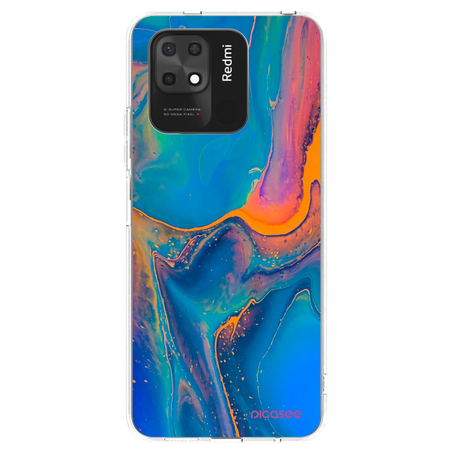 Picasee silikonski prozorni ovitek za Xiaomi Redmi 10C - Rainbow