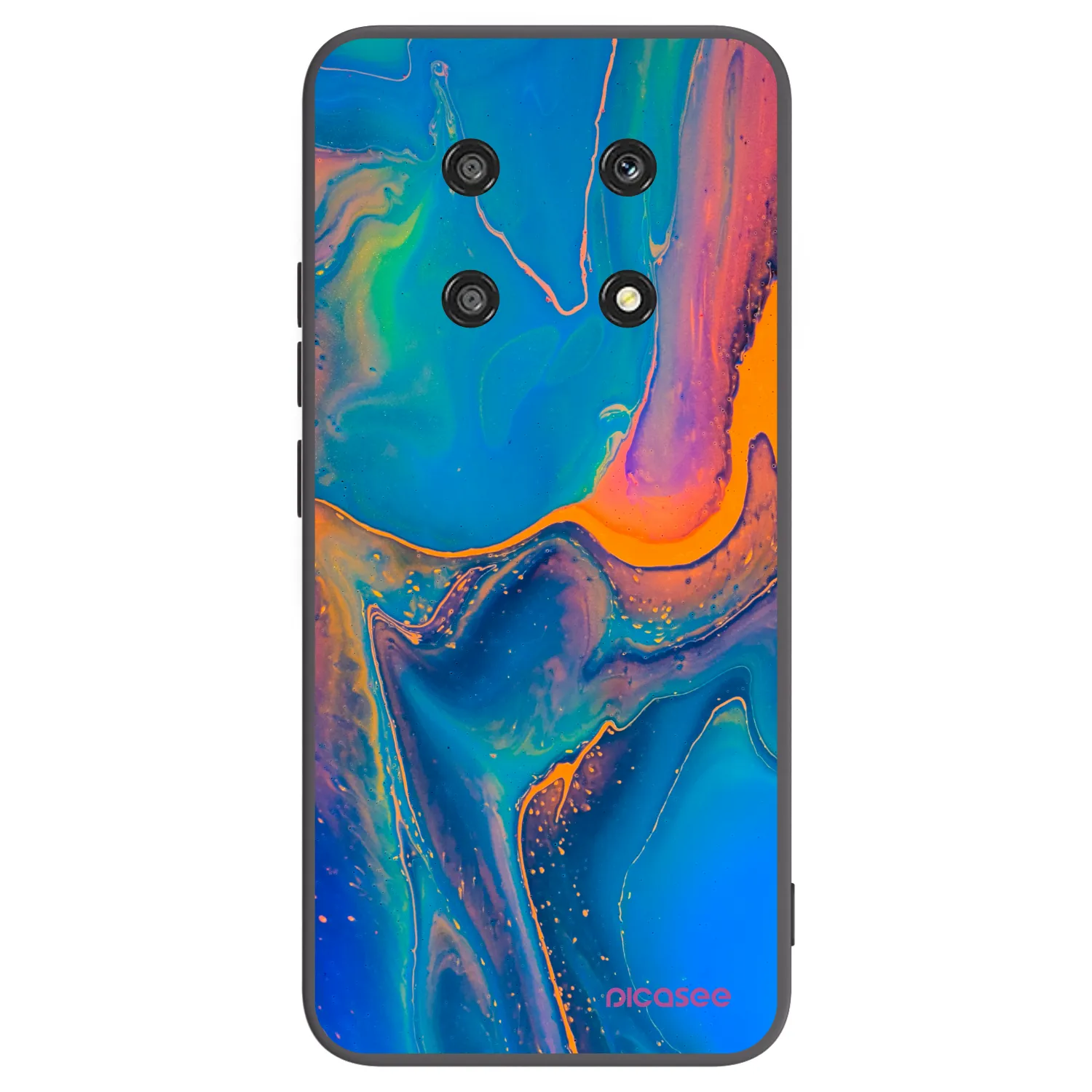 Picasee silikonski črni ovitek za Honor Magic4 Lite 5G - Rainbow