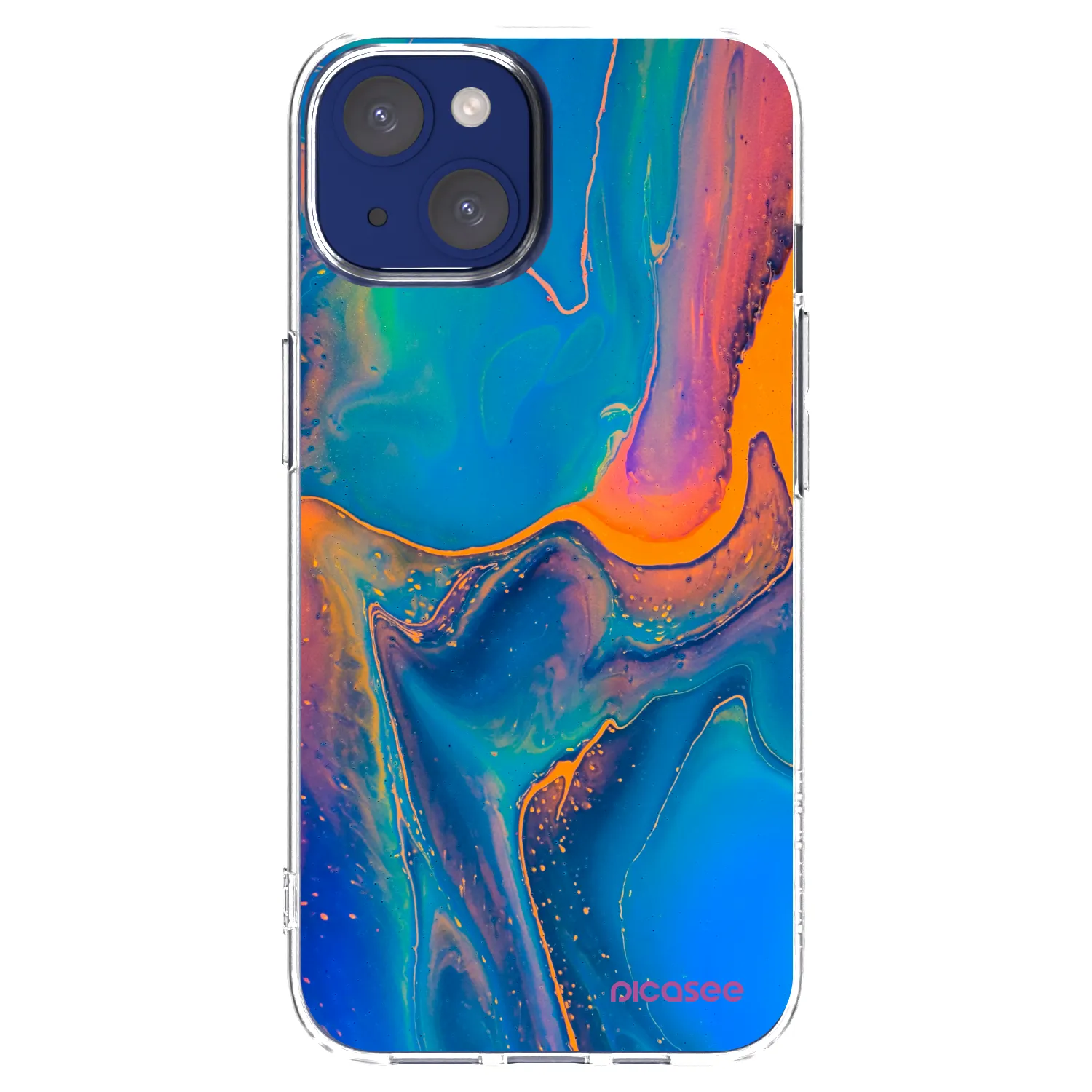 Picasee silikonski prozorni ovitek za Apple iPhone 14 - Rainbow