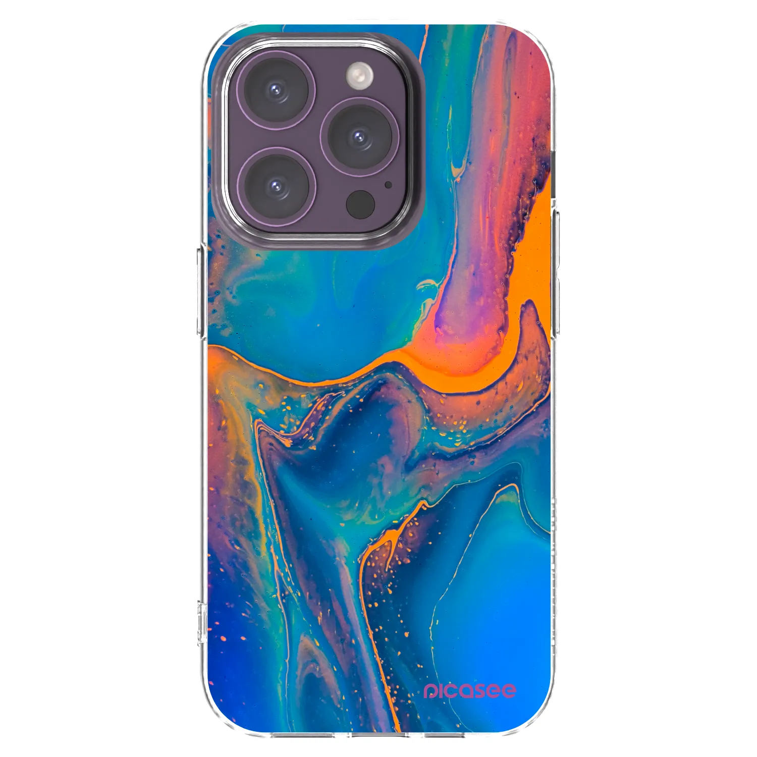 Picasee silikonski prozorni ovitek za Apple iPhone 14 Pro - Rainbow