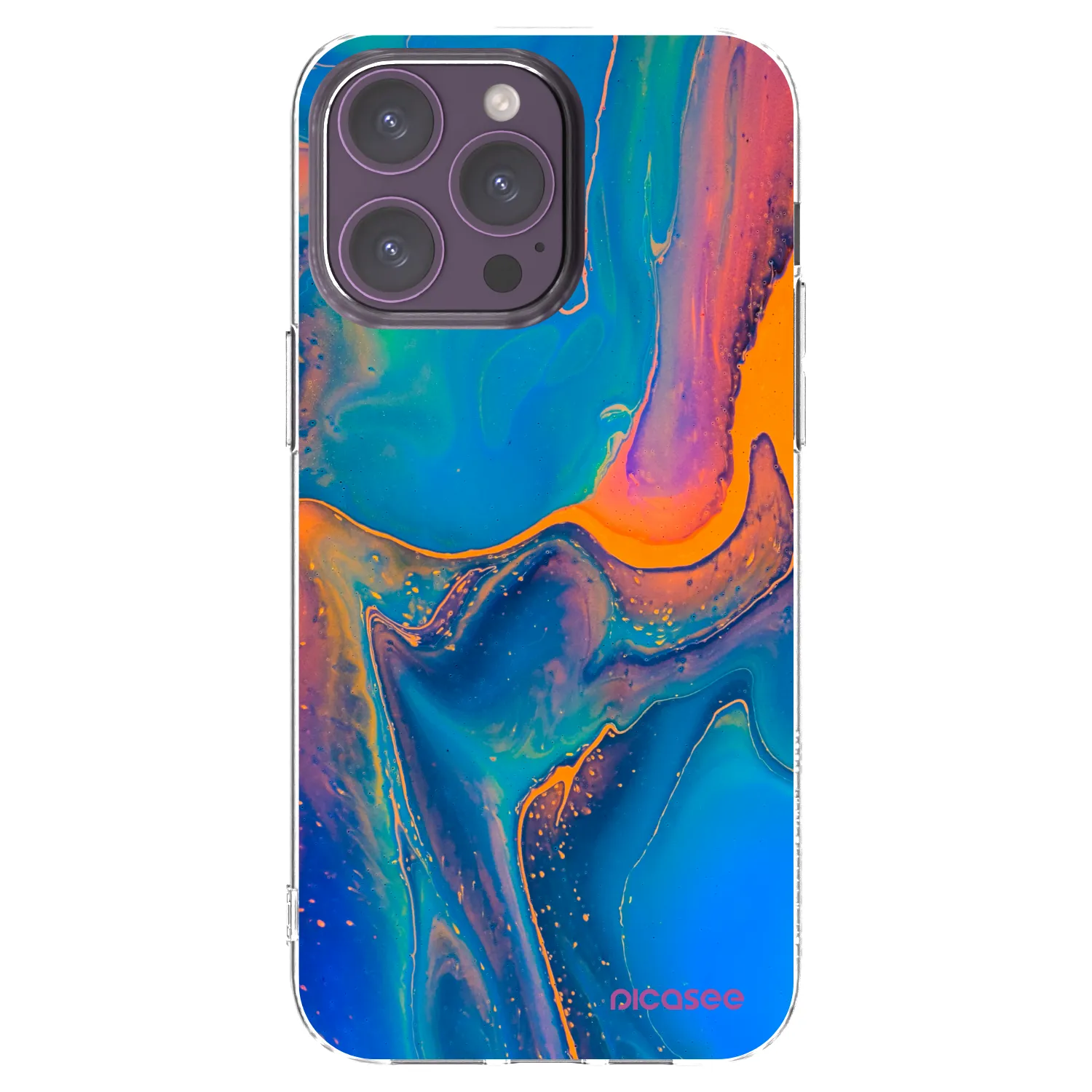 Picasee silikonski prozorni ovitek za Apple iPhone 14 Pro Max - Rainbow