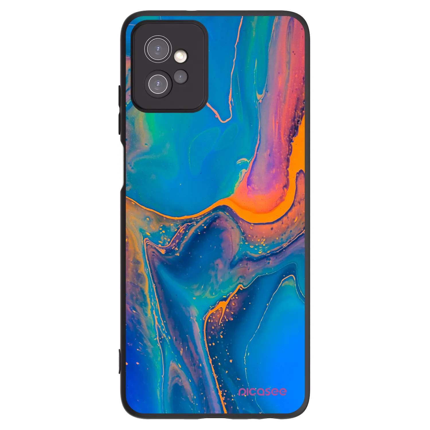 Picasee silikonski črni ovitek za Motorola Moto G32 - Rainbow