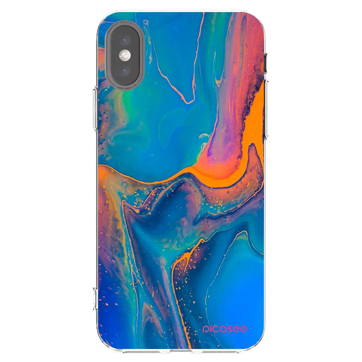 Picasee silikonski prozorni ovitek za Apple iPhone X/XS - Rainbow