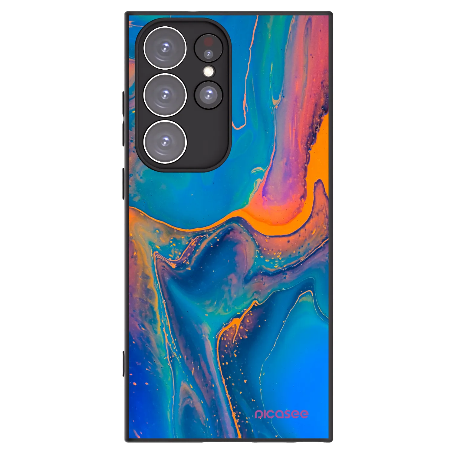 Picasee silikonski črni ovitek za Samsung Galaxy S23 Ultra 5G - Rainbow