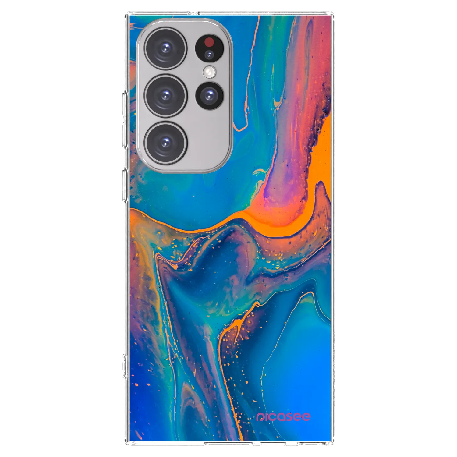 Picasee silikonski prozorni ovitek za Samsung Galaxy S23 Ultra 5G - Rainbow