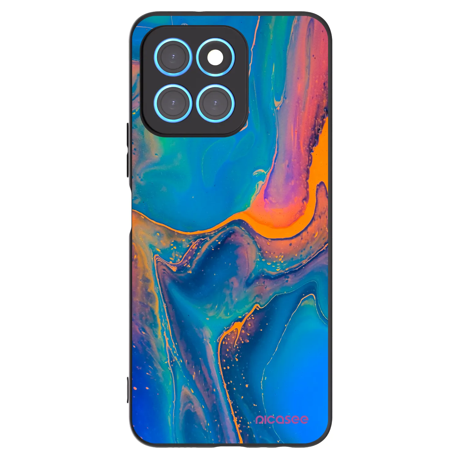 Picasee silikonski črni ovitek za Honor X6 - Rainbow