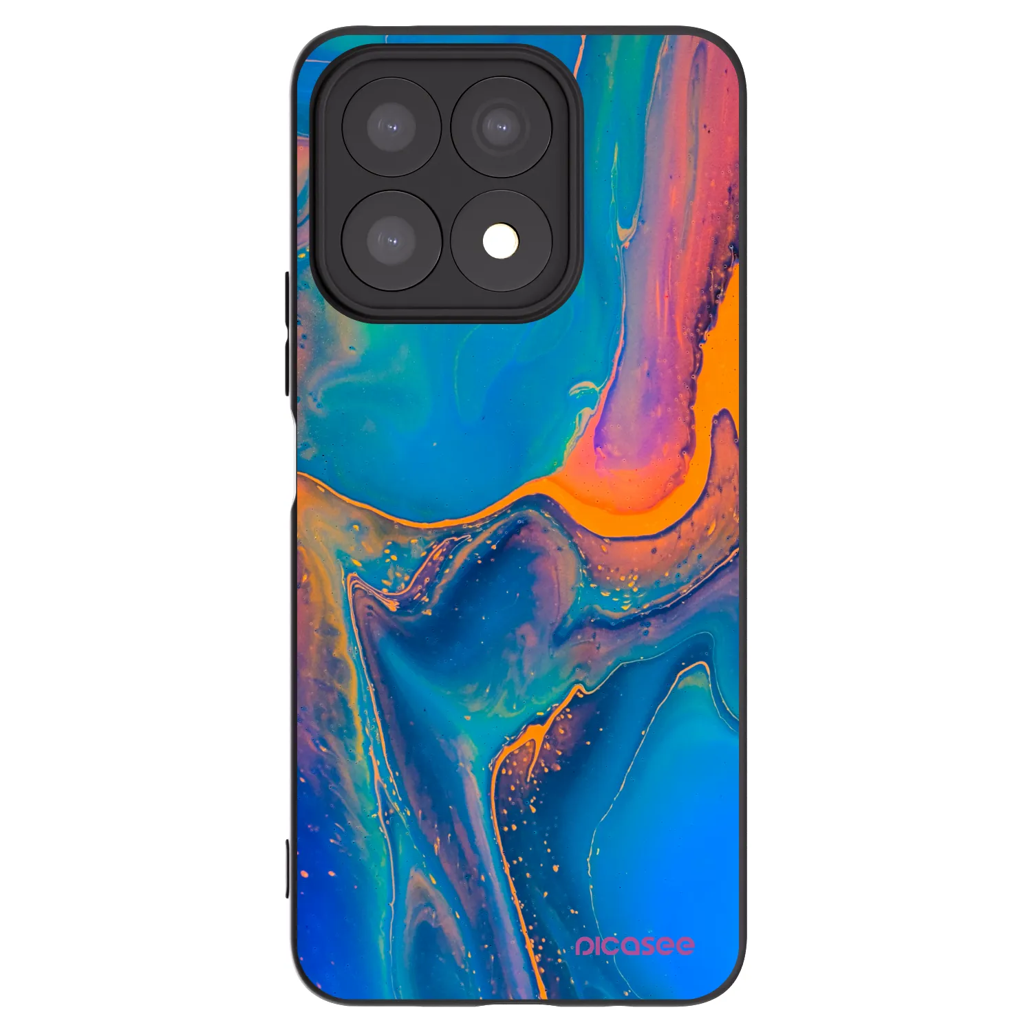 Picasee silikonski črni ovitek za Honor X8a - Rainbow