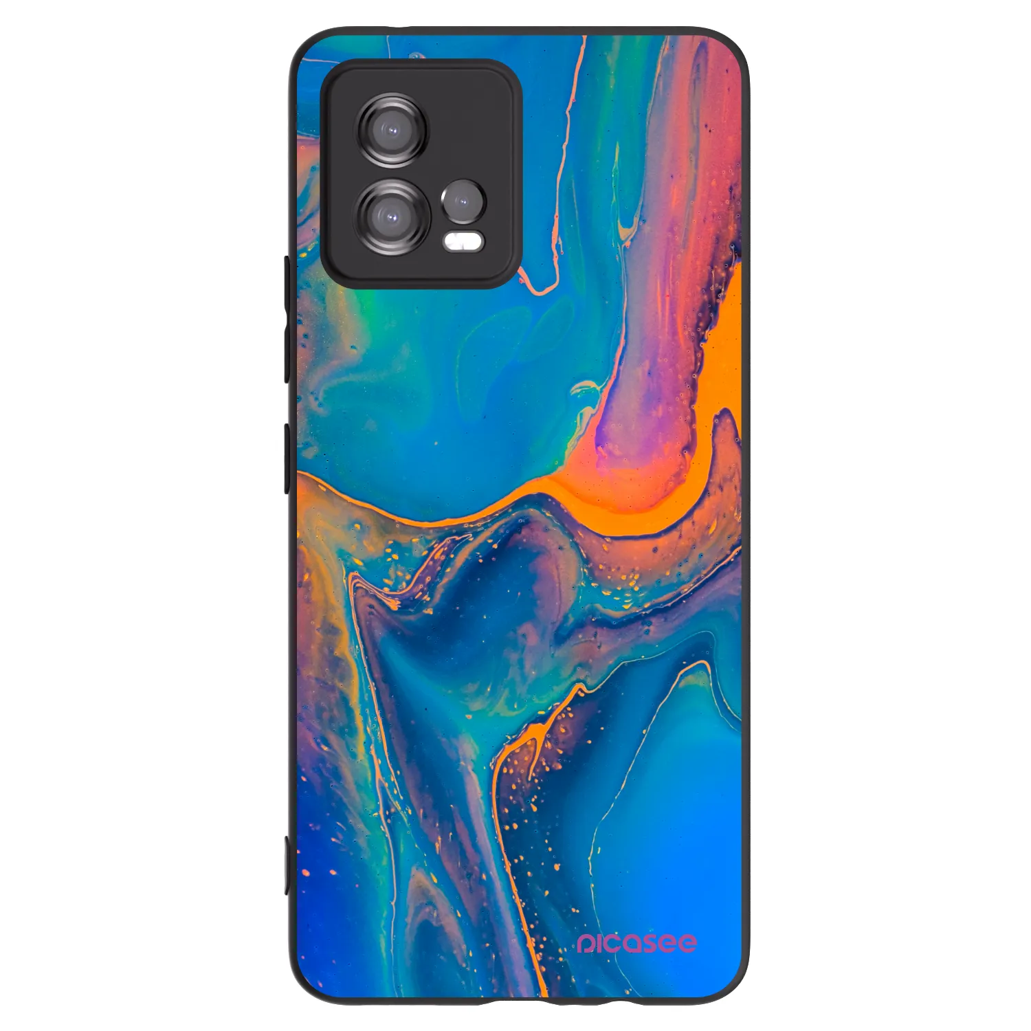 Picasee silikonski črni ovitek za Motorola Moto G72 - Rainbow