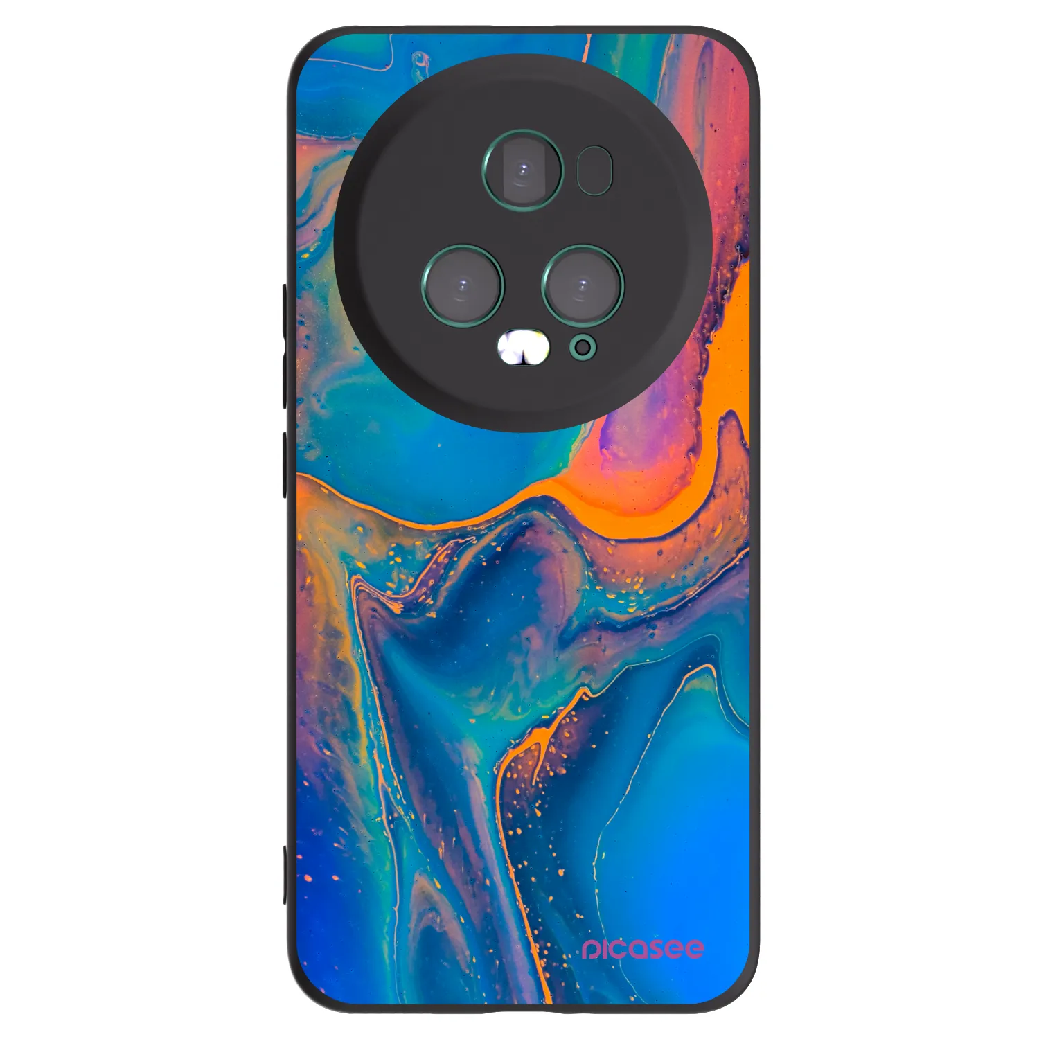 Picasee silikonski črni ovitek za Honor Magic5 Pro - Rainbow