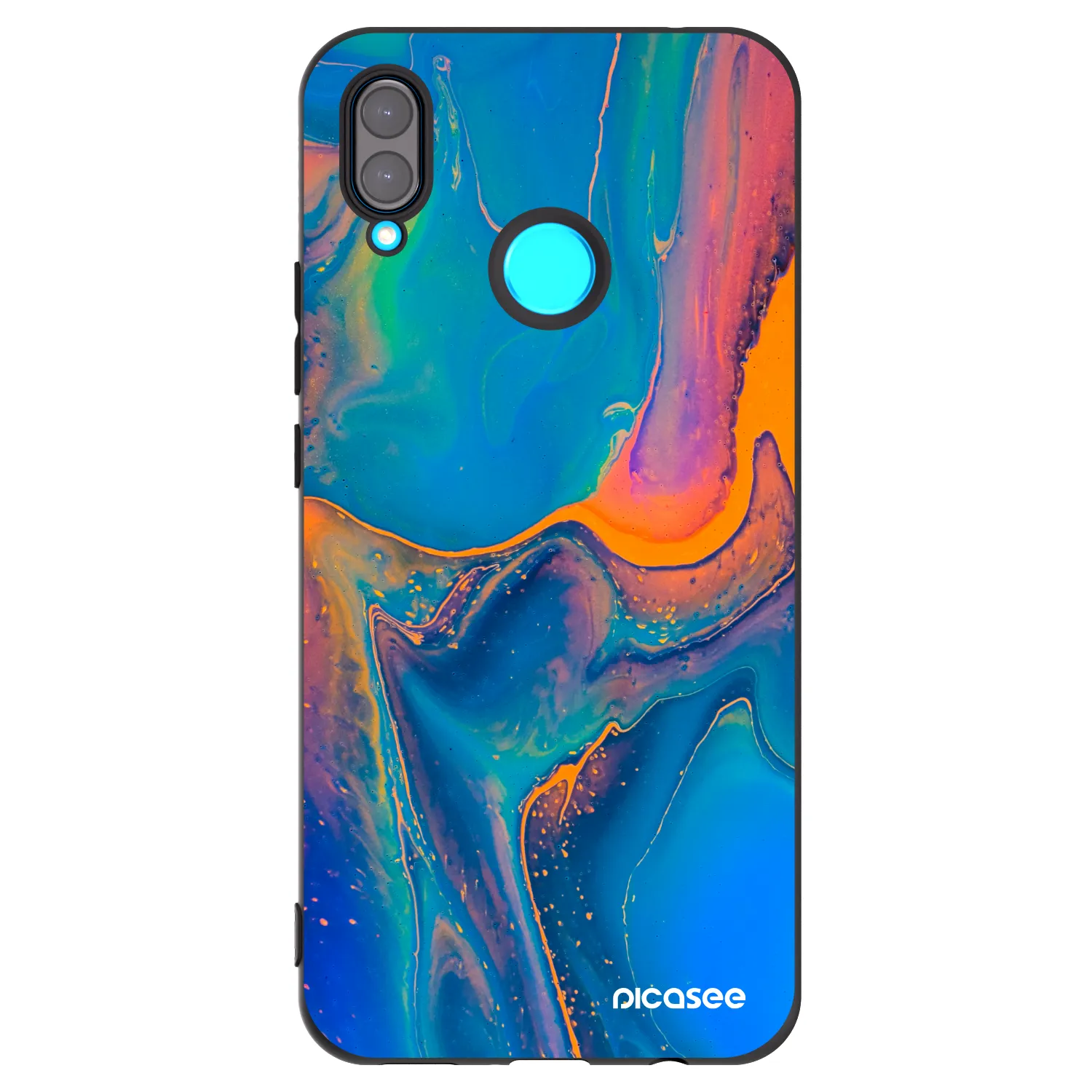 Picasee silikonski črni ovitek za Huawei Nova 3 - Rainbow