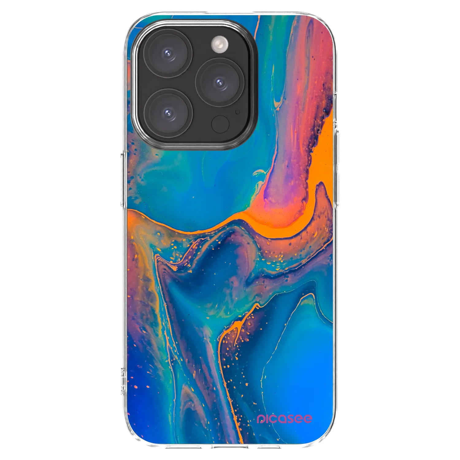 Picasee silikonski prozorni ovitek za Apple iPhone 15 Pro - Rainbow