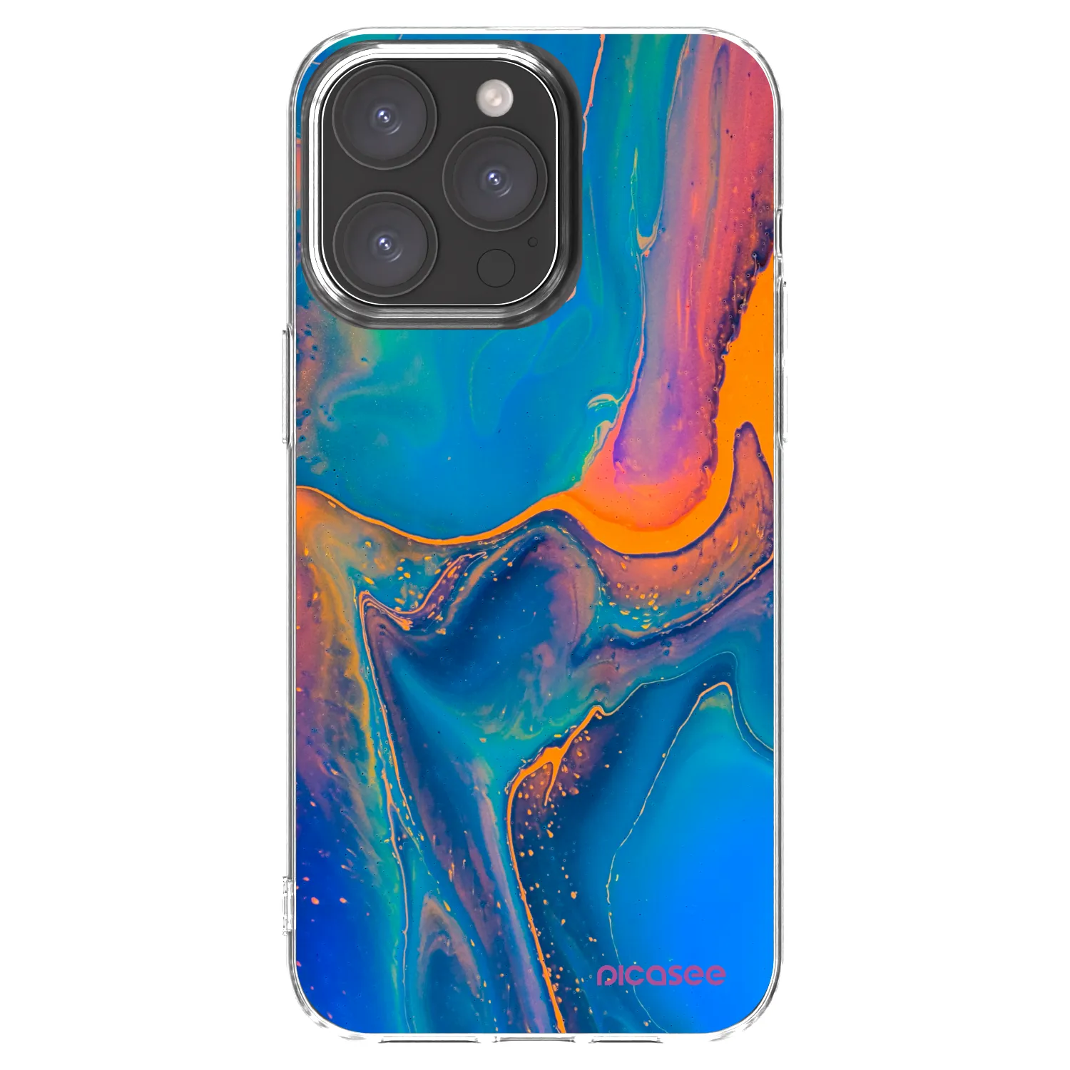 Picasee silikonski prozorni ovitek za Apple iPhone 15 Pro Max - Rainbow