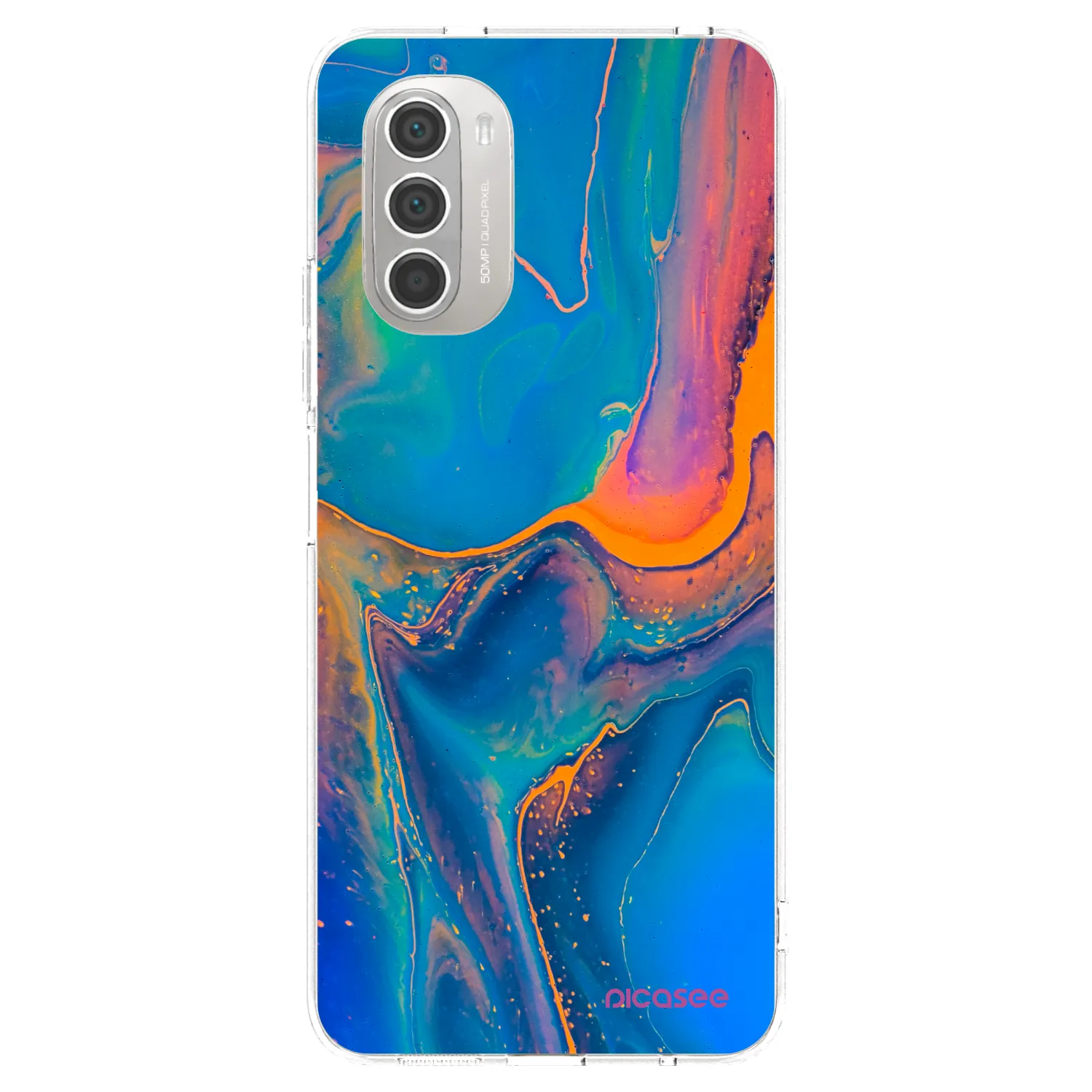 Picasee silikonski prozorni ovitek za Motorola Moto G51 - Rainbow