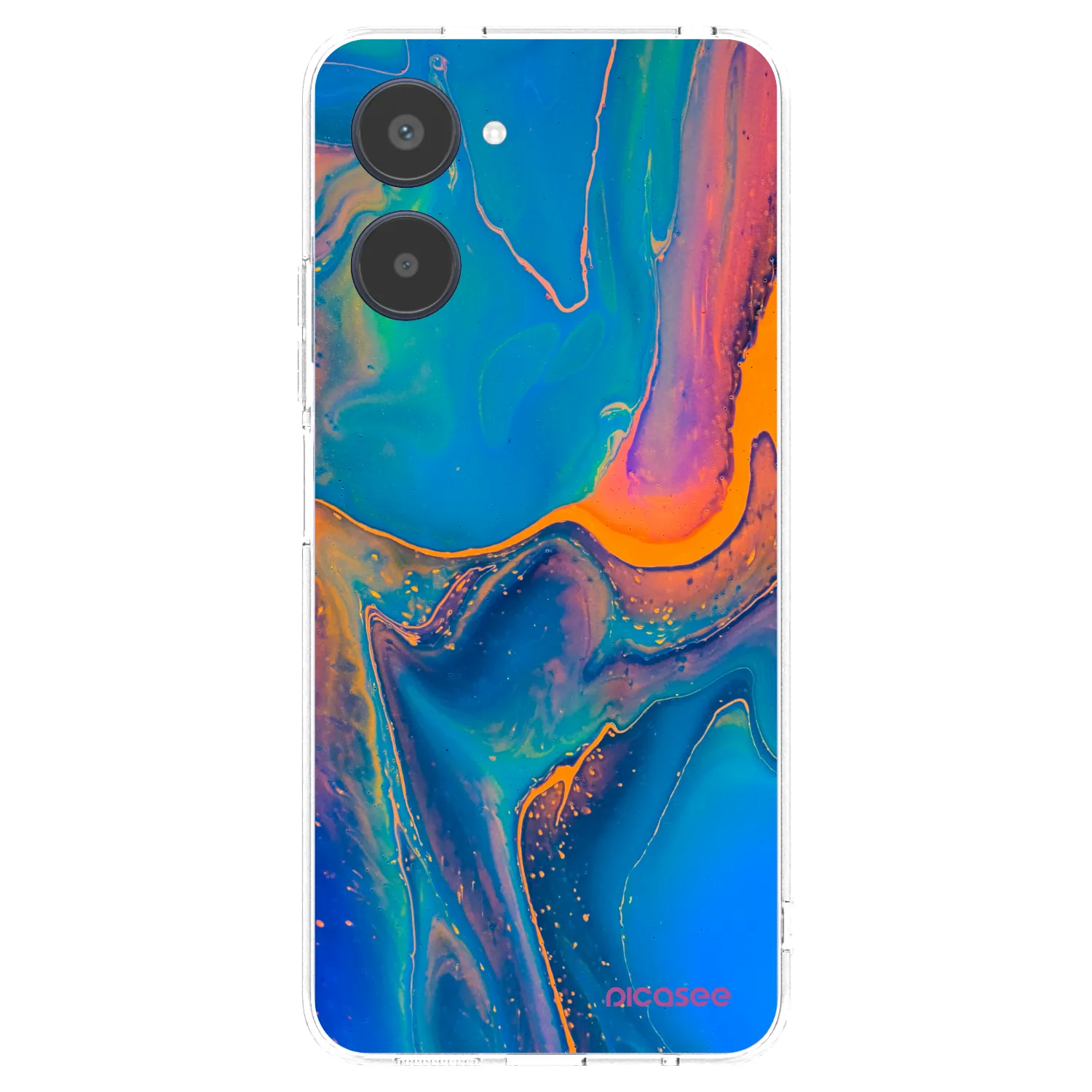 Picasee silikonski prozorni ovitek za Realme 10 4G - Rainbow