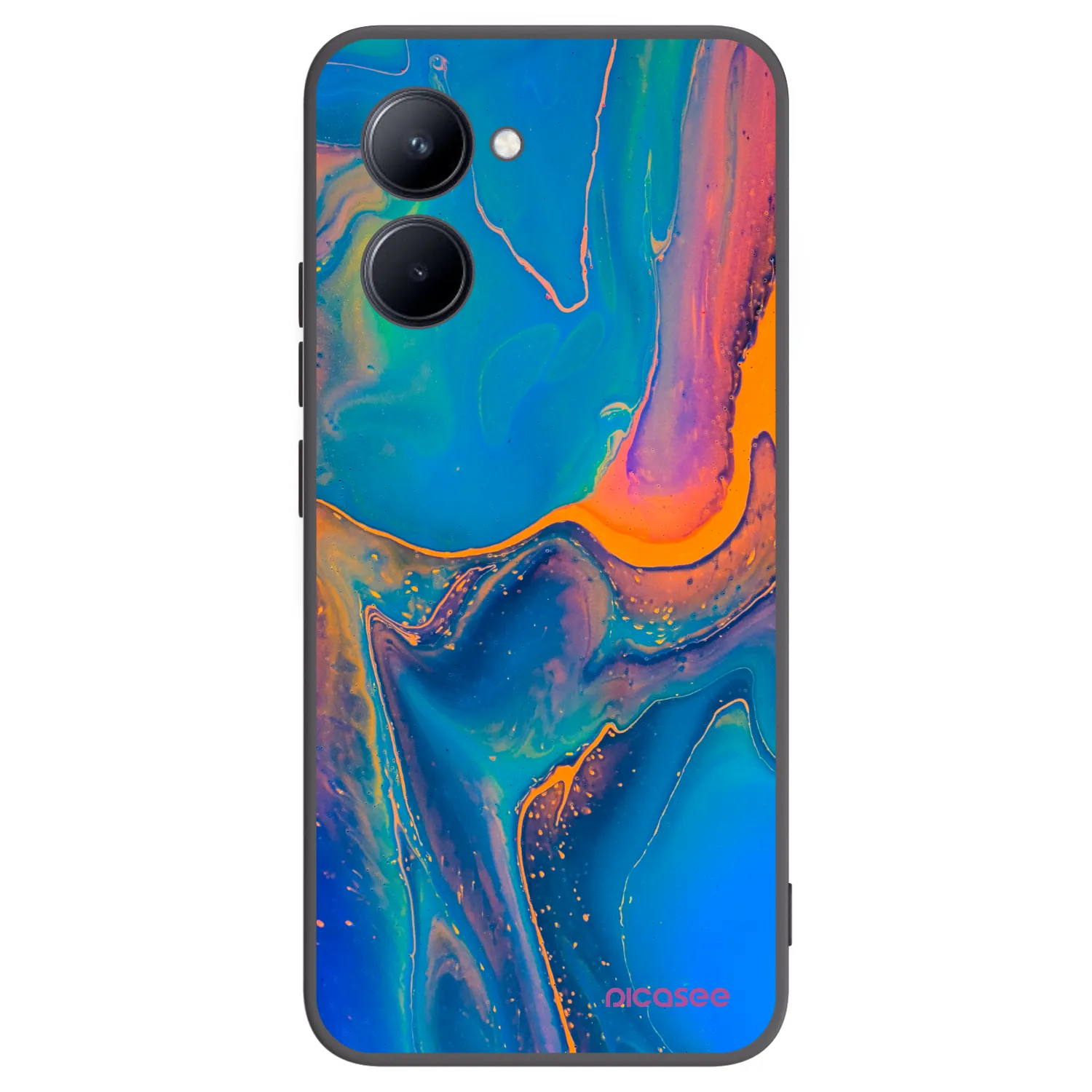 Picasee silikonski črni ovitek za Realme C33 (2023) - Rainbow