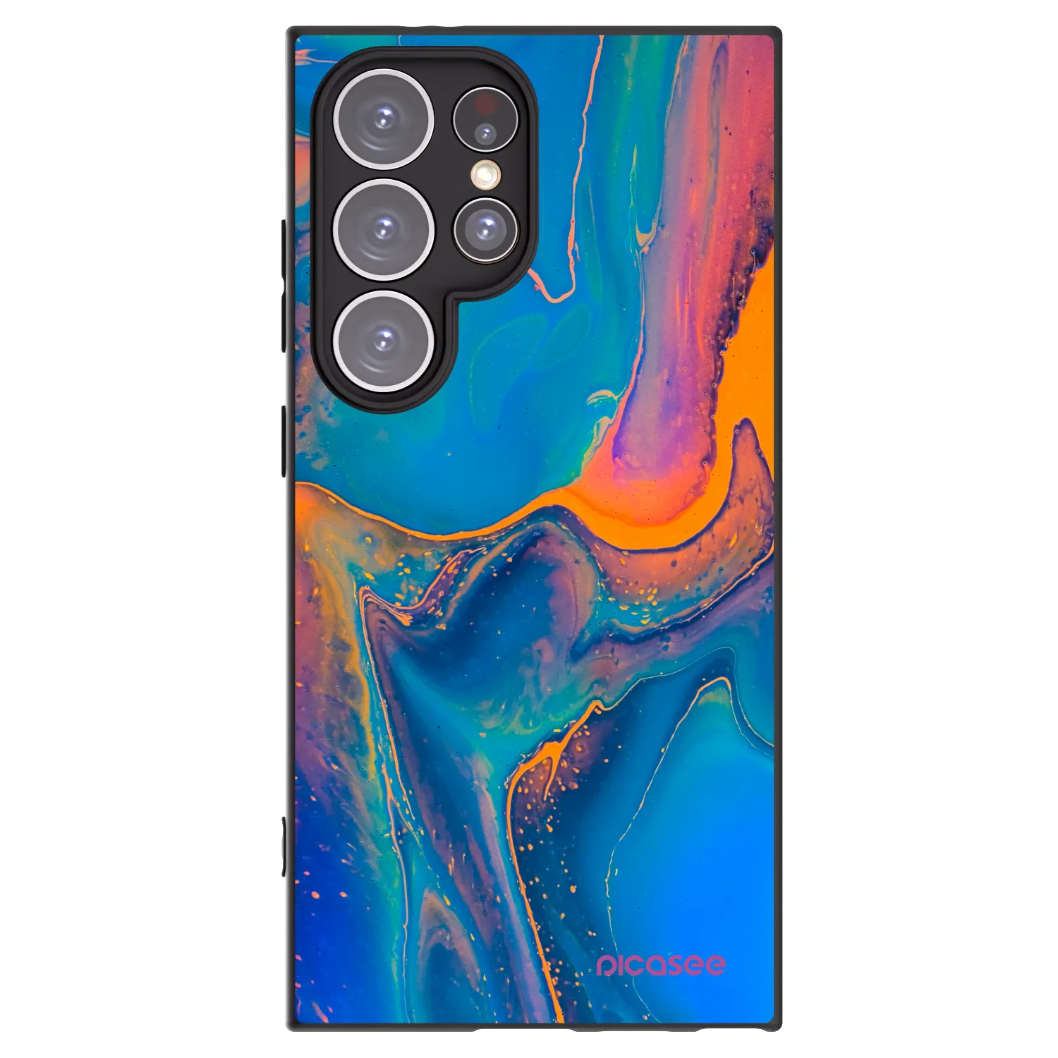 Picasee silikonski črni ovitek za Samsung Galaxy S24 Ultra S928B 5G - Rainbow