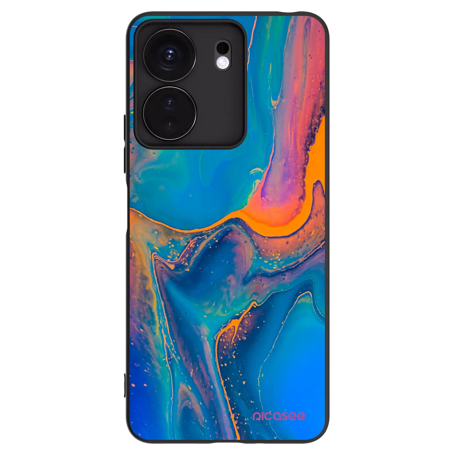 Picasee silikonski črni ovitek za Xiaomi Redmi 13C 4G - Rainbow