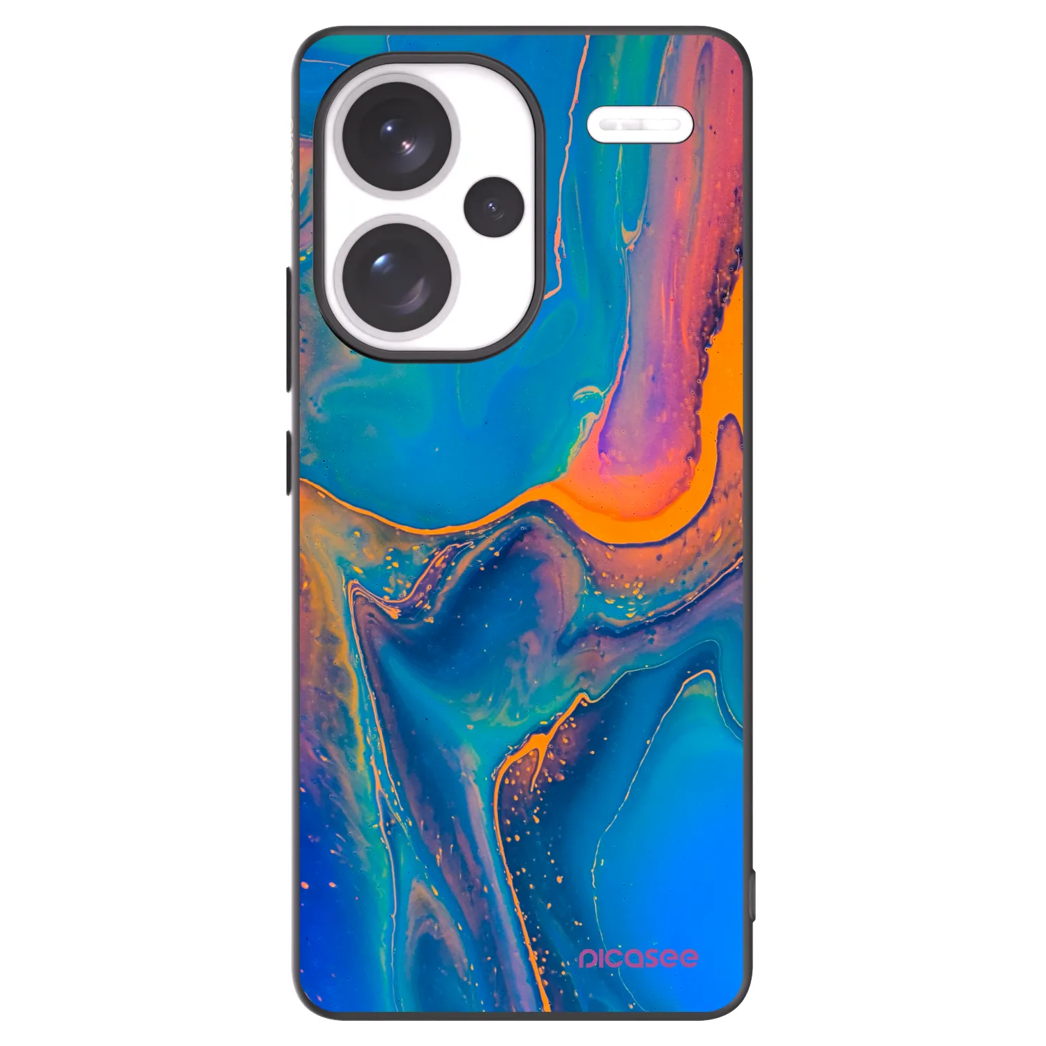 Picasee silikonski črni ovitek za Xiaomi Redmi Note 13 Pro+ 5G - Rainbow