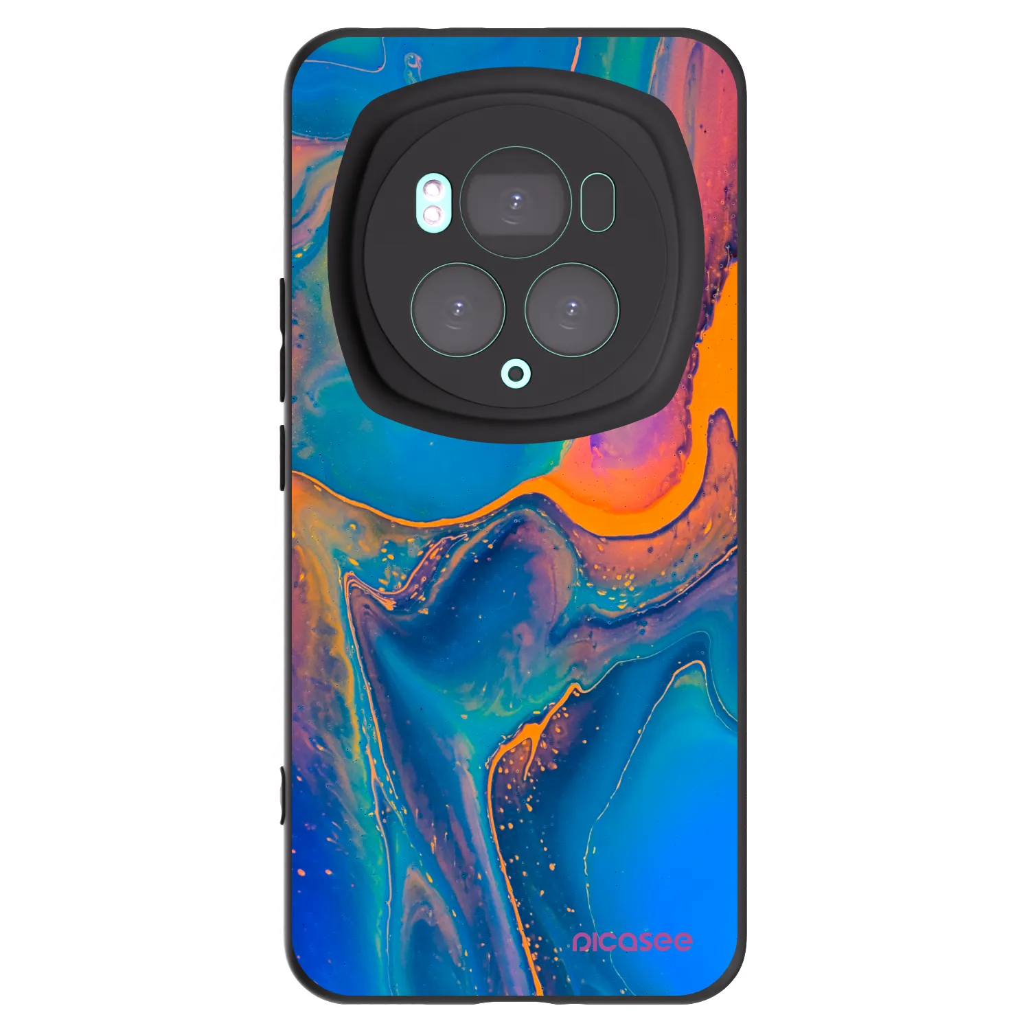 Picasee silikonski črni ovitek za Honor Magic6 Pro - Rainbow