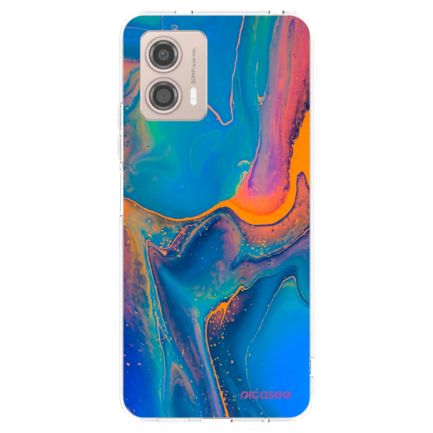 Picasee silikonski prozorni ovitek za Motorola Moto G53 5G - Rainbow