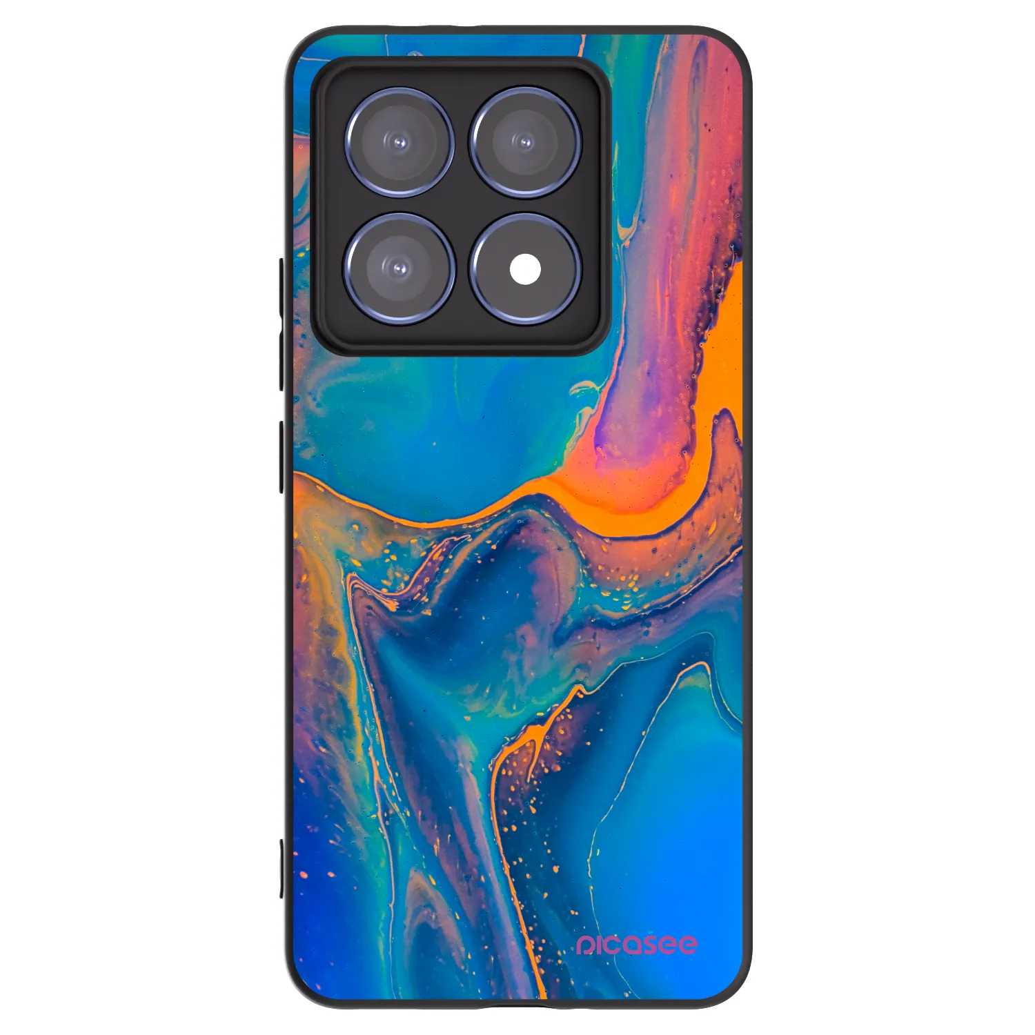 Picasee silikonski črni ovitek za Xiaomi 14T Pro - Rainbow