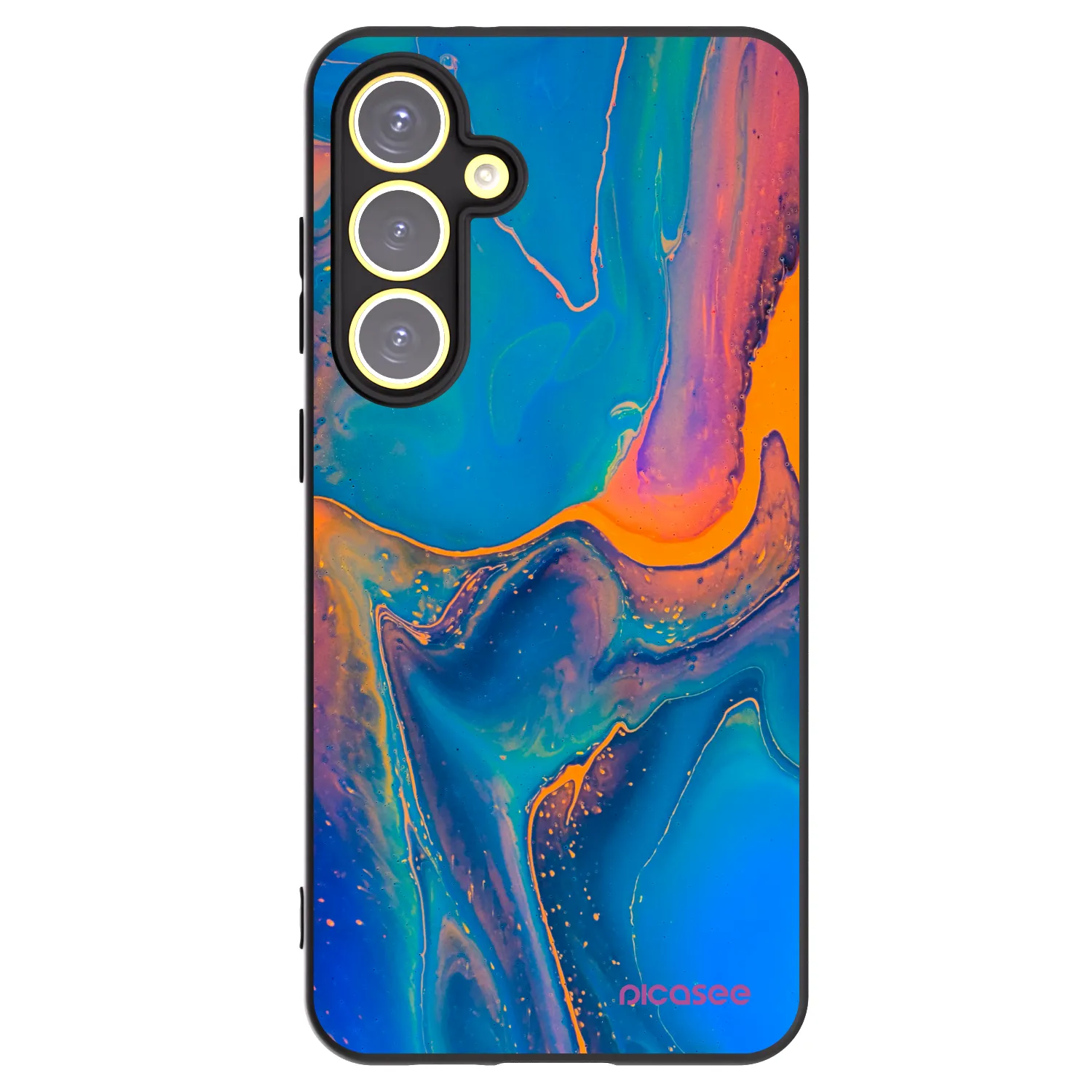 Picasee silikonski črni ovitek za Samsung Galaxy S24 FE S721B - Rainbow