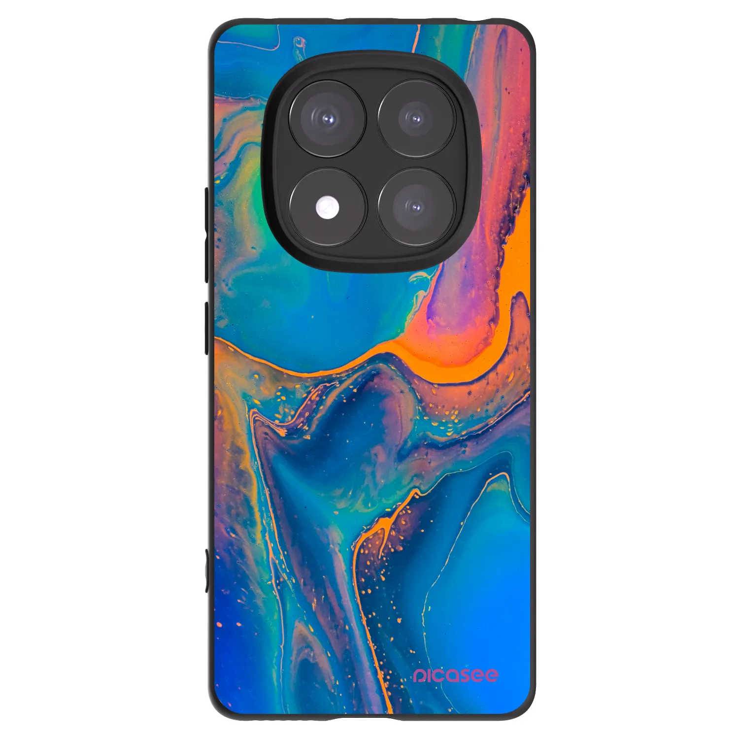 Picasee silikonski črni ovitek za Xiaomi Redmi Note 14 Pro 5G - Rainbow