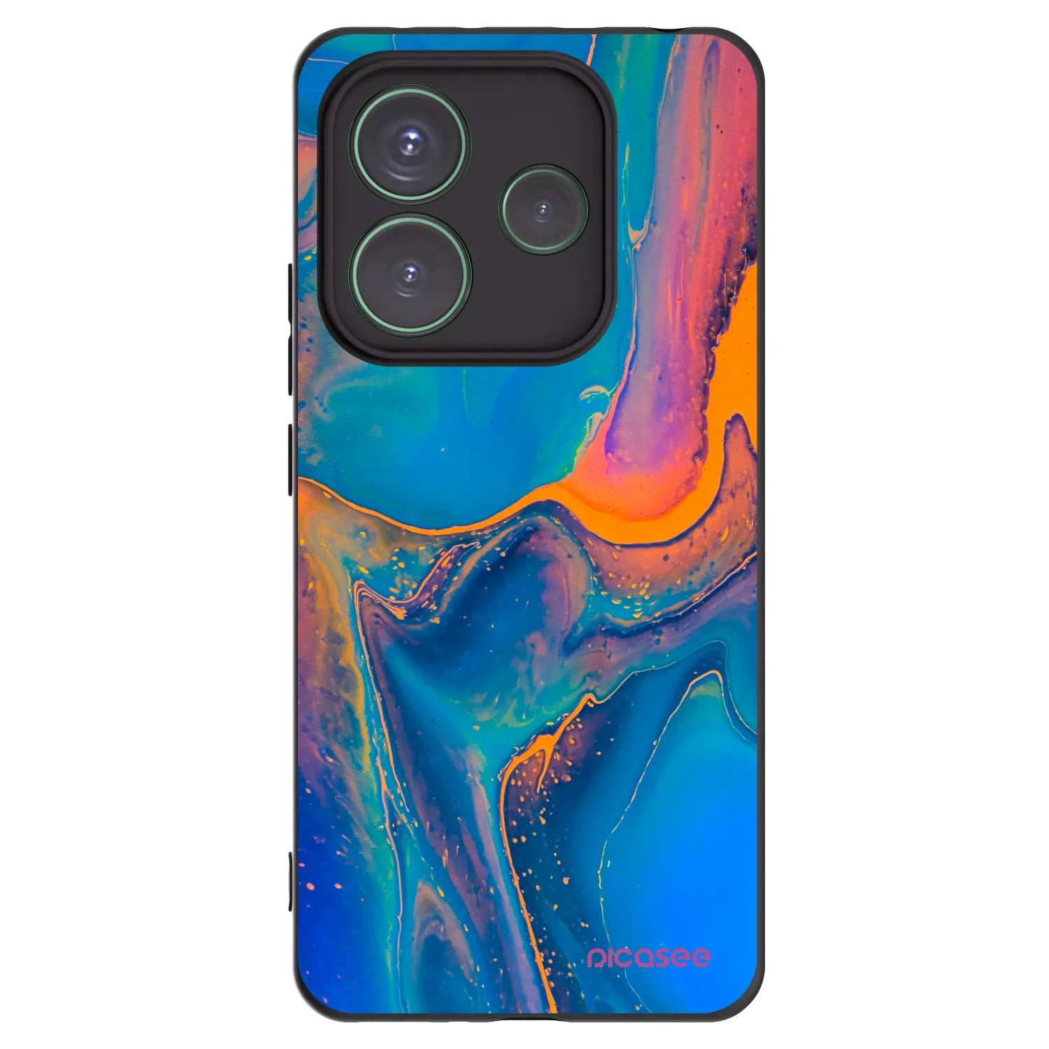 Picasee silikonski črni ovitek za Xiaomi Redmi Note 14 5G - Rainbow