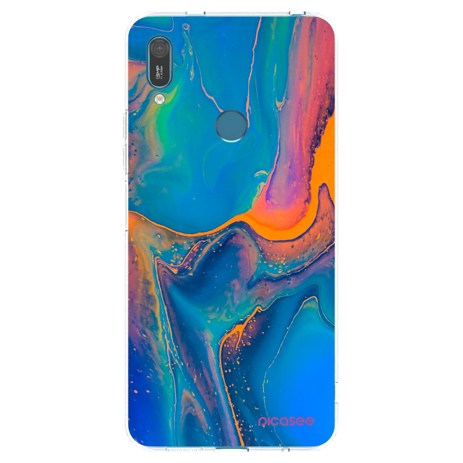 Picasee silikonski prozorni ovitek za Huawei Y7 2019 - Rainbow