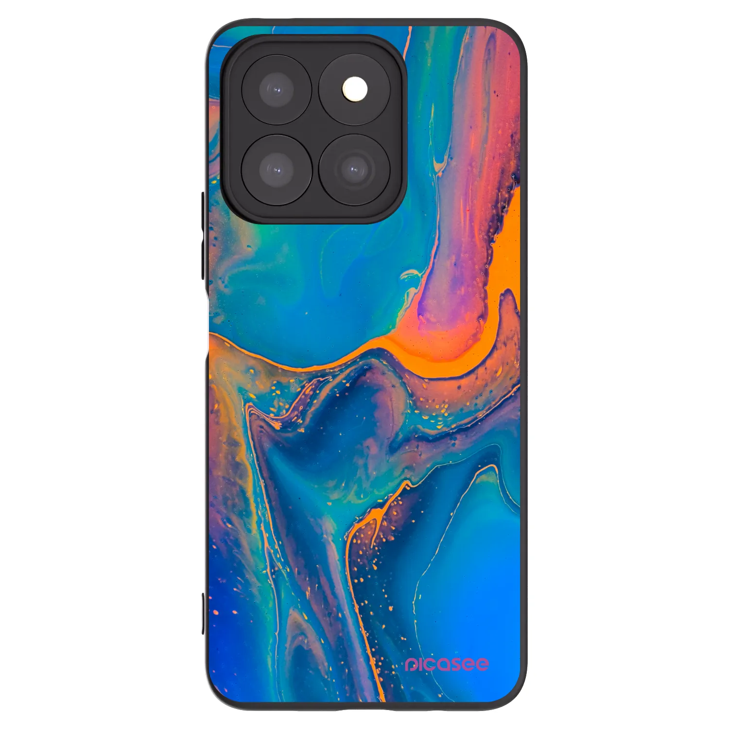 Picasee silikonski črni ovitek za Honor X8c - Rainbow
