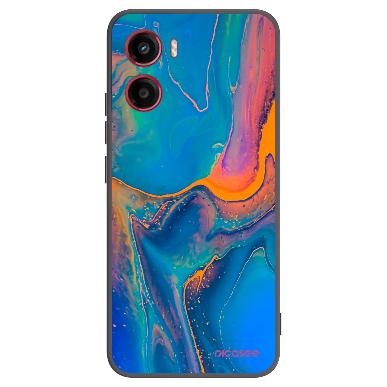 Picasee silikonski črni ovitek za Motorola Moto G05 - Rainbow