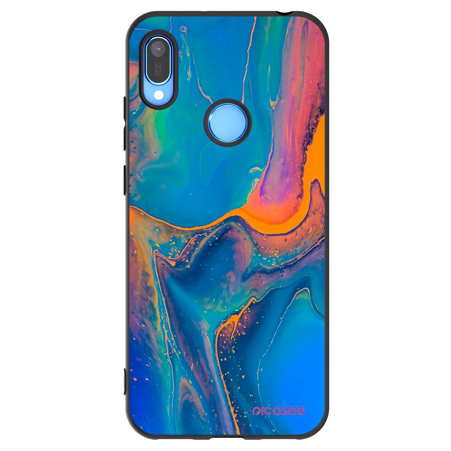 Picasee silikonski črni ovitek za Huawei Y6 2019 - Rainbow