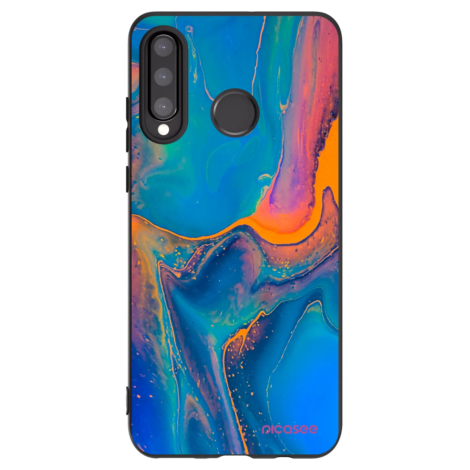 Picasee silikonski črni ovitek za Huawei P30 Lite - Rainbow