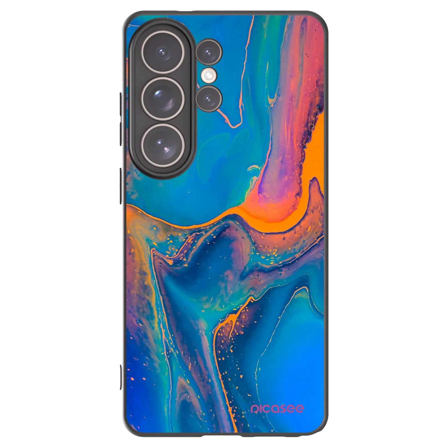 Picasee silikonski črni ovitek za Samsung Galaxy S26 Ultra - Rainbow