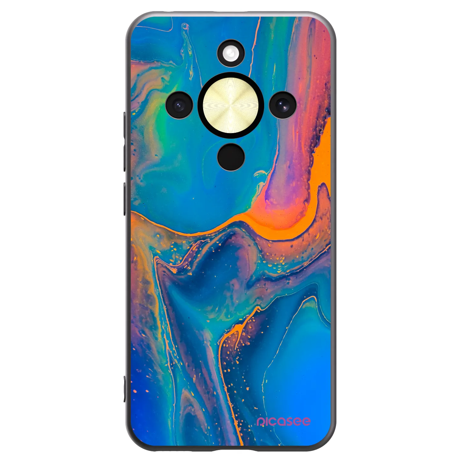 Picasee silikonski črni ovitek za Honor Magic8 Lite 5G - Rainbow