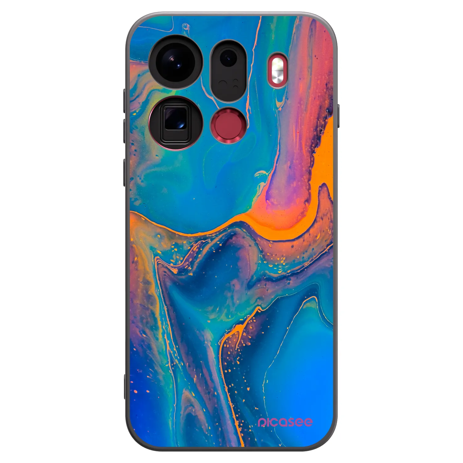 Picasee silikonski črni ovitek za OPPO Find X9 Pro - Rainbow