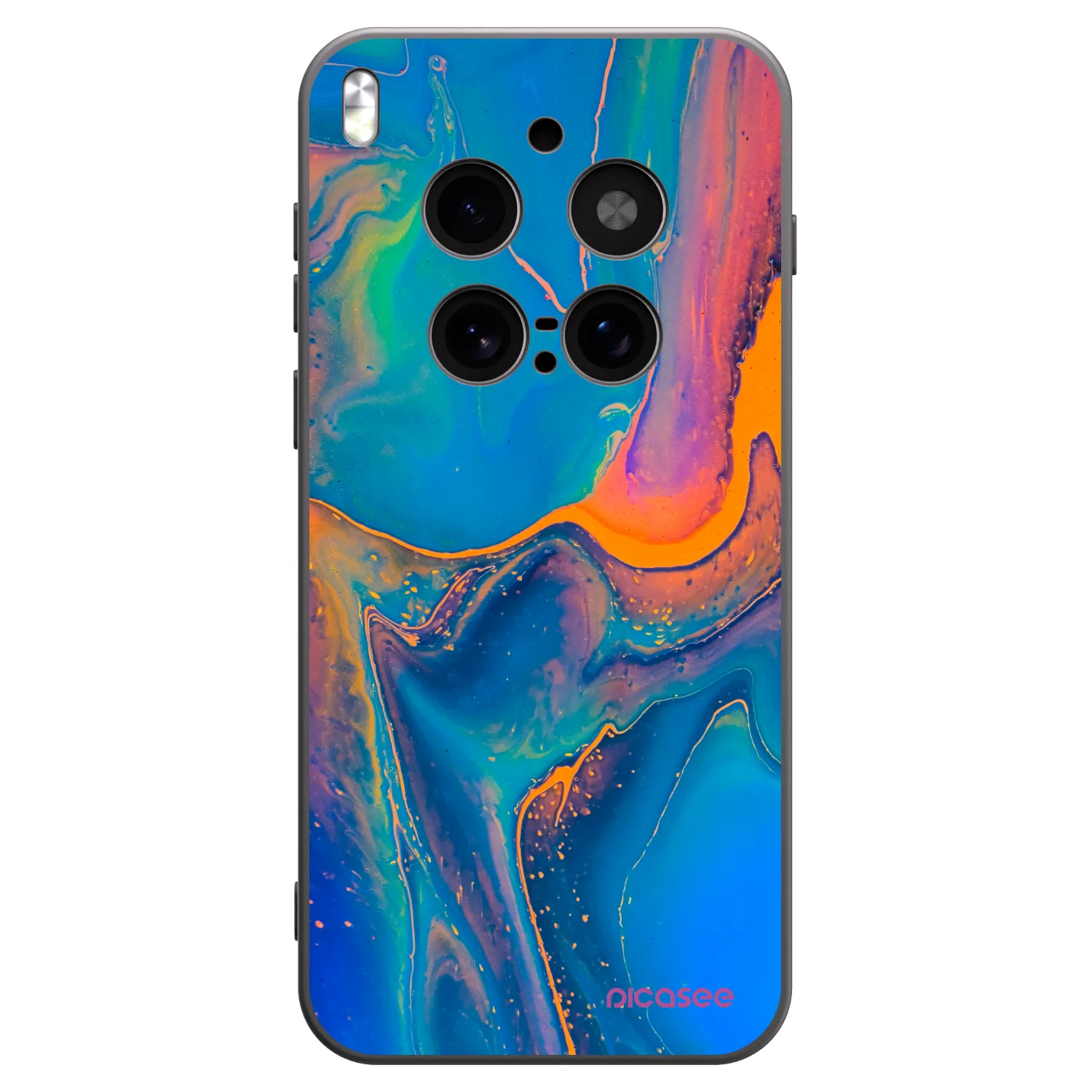Picasee silikonski črni ovitek za Vivo X300 Pro - Rainbow