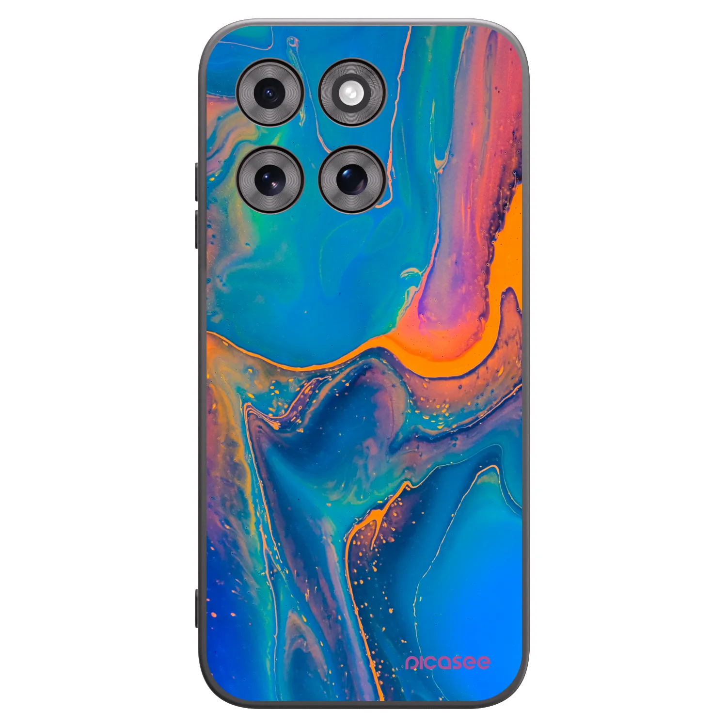 Picasee silikonski črni ovitek za Motorola Moto G77 - Rainbow