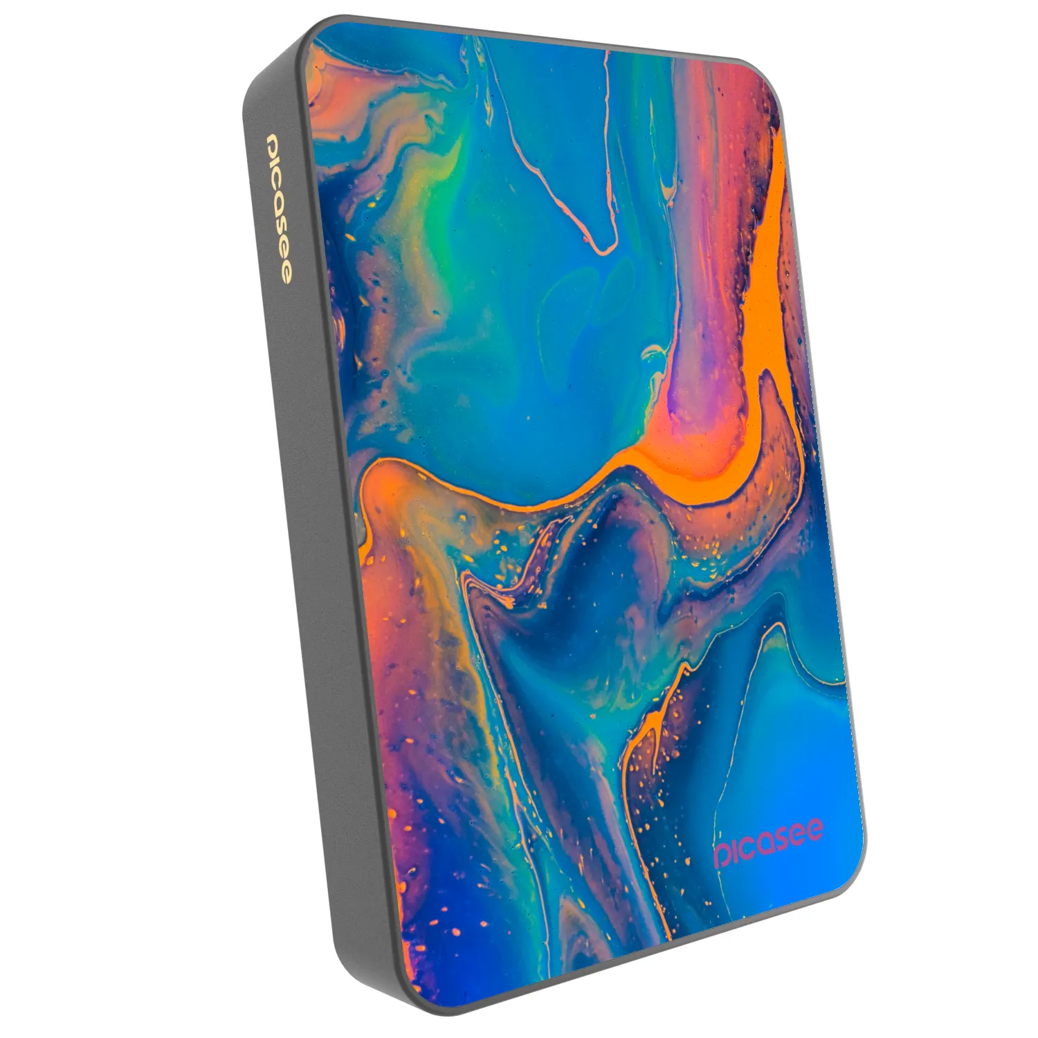 Picasee Prenosna baterija z MagSafe 10 000 mAh Siva - Rainbow