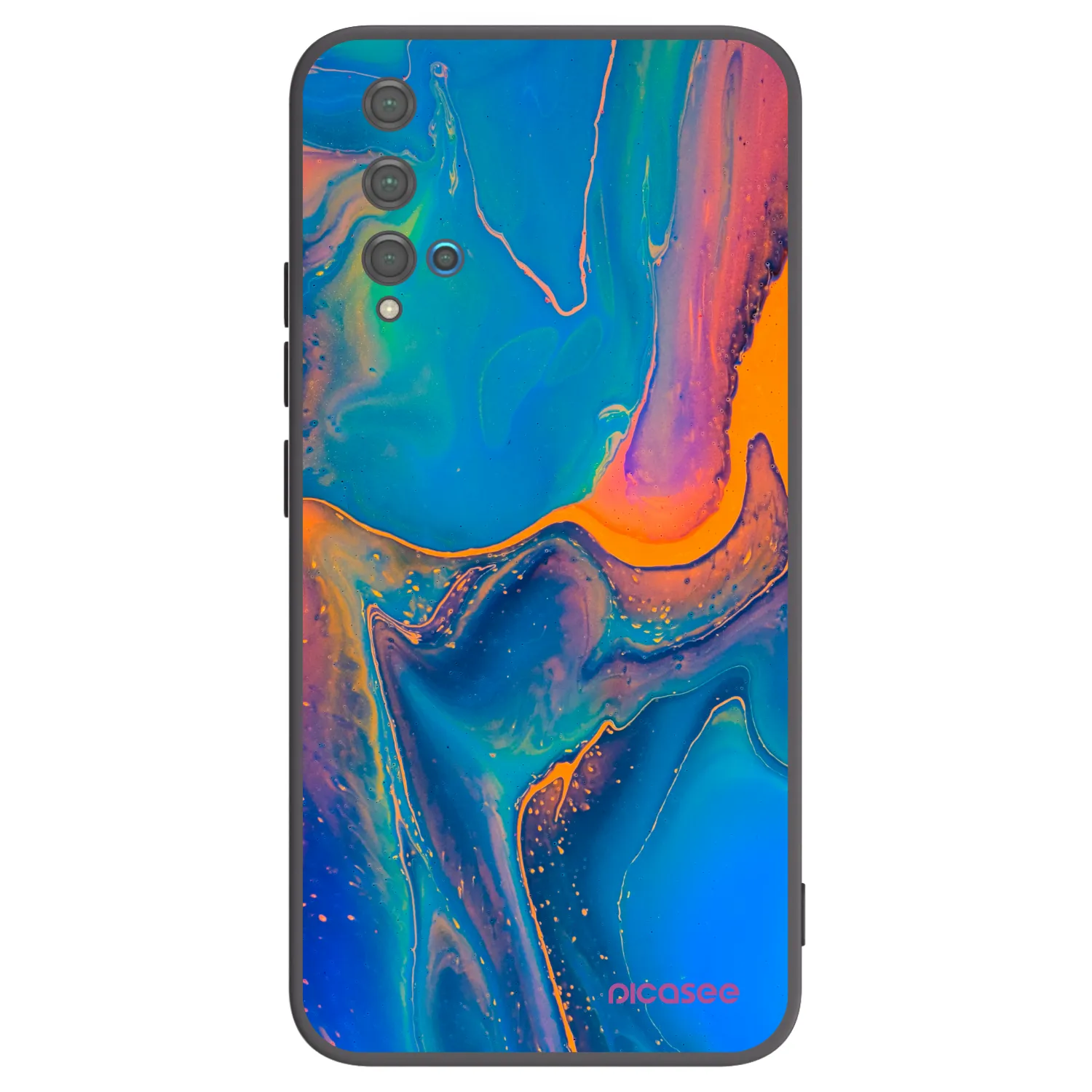Picasee silikonski črni ovitek za Huawei Nova 5T - Rainbow