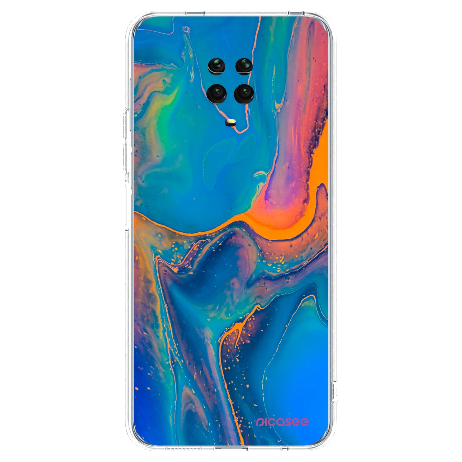 Picasee silikonski prozorni ovitek za Xiaomi Redmi Note 9 Pro - Rainbow