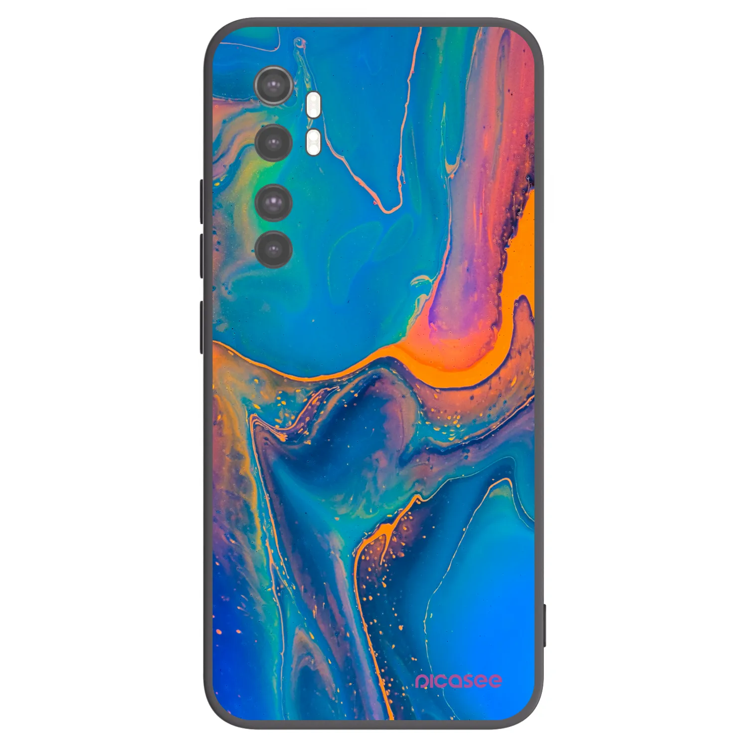 Picasee silikonski črni ovitek za Xiaomi Mi Note 10 Lite - Rainbow