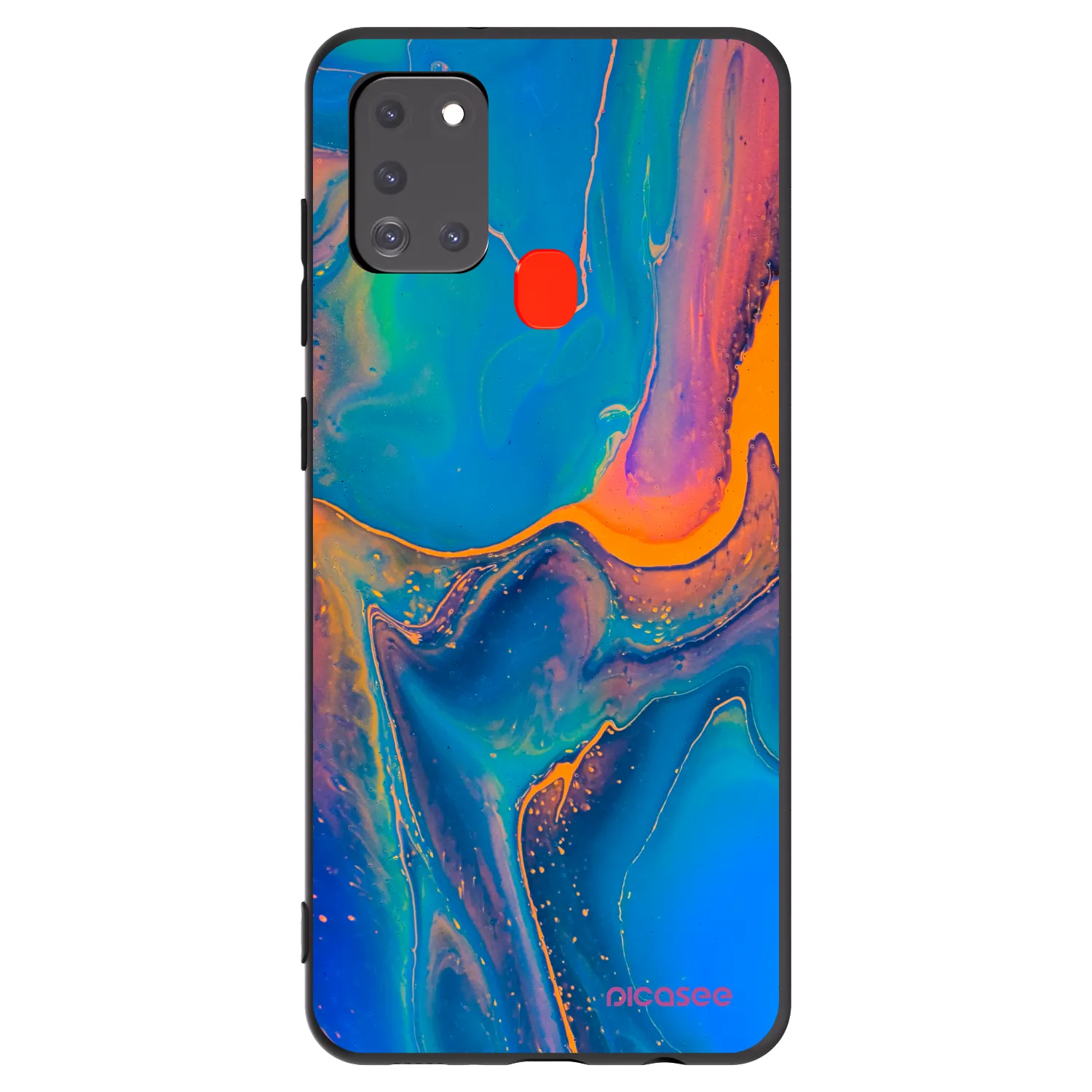 Picasee silikonski črni ovitek za Samsung Galaxy A21s - Rainbow