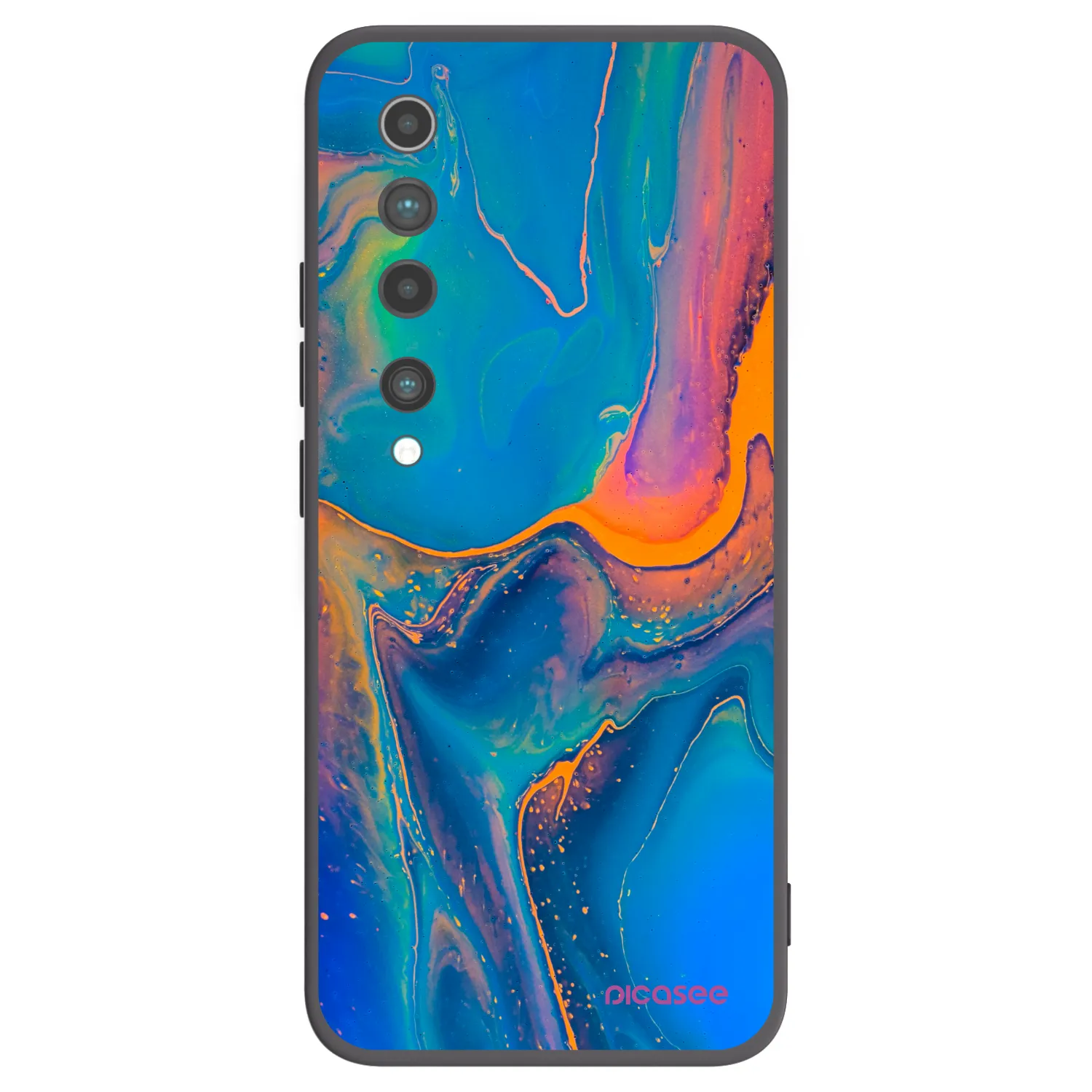 Picasee silikonski črni ovitek za Xiaomi Mi 10 - Rainbow