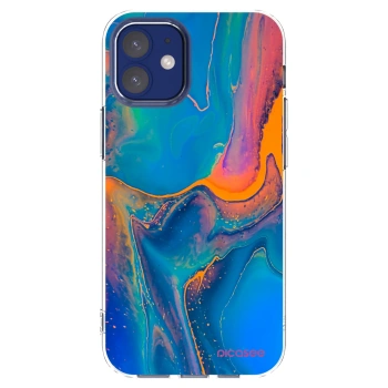 Picasee silikonski prozorni ovitek za Apple iPhone 12 mini - Rainbow