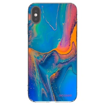 Picasee silikonski prozorni ovitek za Apple iPhone XS Max - Rainbow