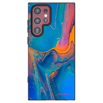 Picasee silikonski črni ovitek za Samsung Galaxy S22 Ultra 5G - Rainbow