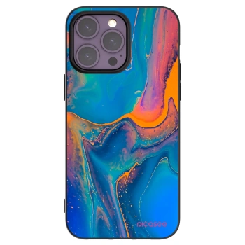 Picasee silikonski črni ovitek za Apple iPhone 14 Pro Max - Rainbow
