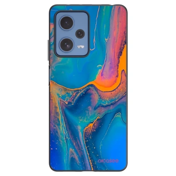 Picasee silikonski črni ovitek za Xiaomi Redmi Note 12 Pro 5G - Rainbow