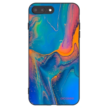 Picasee silikonski črni ovitek za Apple iPhone 7 Plus - Rainbow
